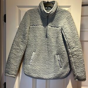 Abercrombie & Fitch Cozy Seafoam Green  Sherpa Quarter Zip